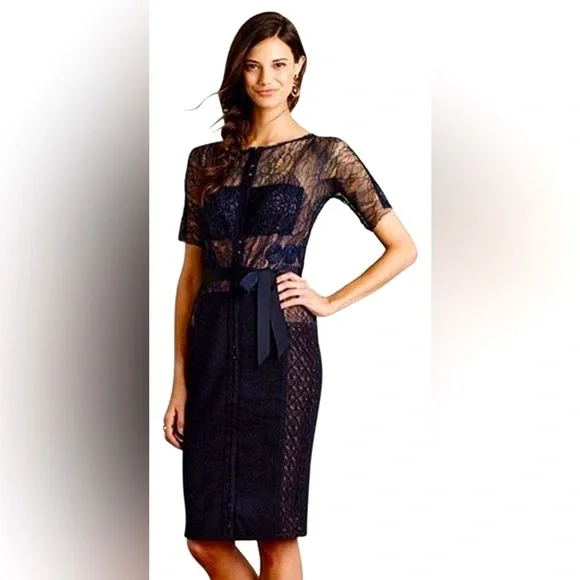 chinese dress ladies Byron Lars Versailles Sleeve Sheath Dress